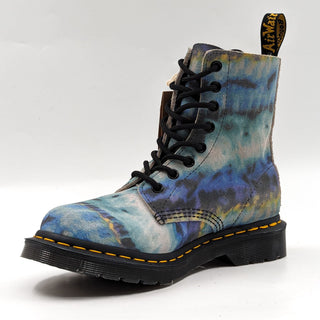 Dr Martens Women 1460 Tie Dye Blue Lace-up Leather Combat Boots size 7