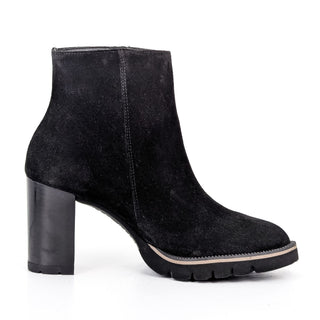 Paul Green Women Sloane Western Black Suede Heeled Zip Boots size 9.5 US AUS 7
