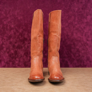 Born Women Shaunie Brown Wide Calf Cognac Leather Riding Boots sz 6