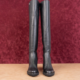 Stuart Weitzman Women Alina Black Leather Stretch OTK Fashion Boots 5.5US EUR36