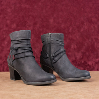 Tamaris Women Antishok Comfortable Grey Lace Zip Ankle Boots sz 8.5US EUR39