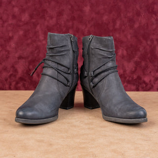Tamaris Women Antishok Comfortable Grey Lace Zip Ankle Boots sz 8.5US EUR39