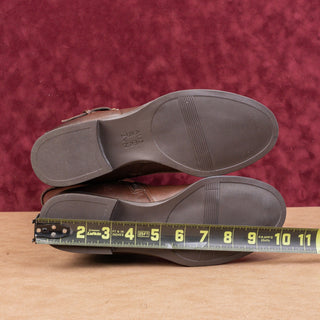 Naturalizer Women Jessie Strap Zip Brown Leather Buckle Riding Boots Size 8