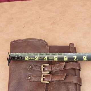 Naturalizer Women Jessie Strap Zip Brown Leather Buckle Riding Boots Size 8