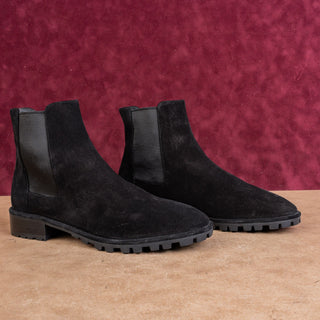 Stuart Weitzman Wmn Black Suede Slip-on Dress Chelsea Fashion Ankle Boots sz 10