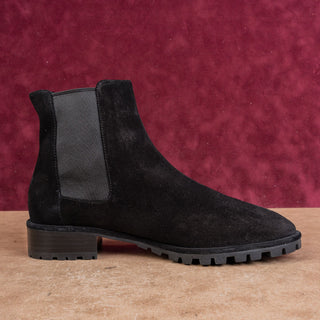 Stuart Weitzman Wmn Black Suede Slip-on Dress Chelsea Fashion Ankle Boots sz 10