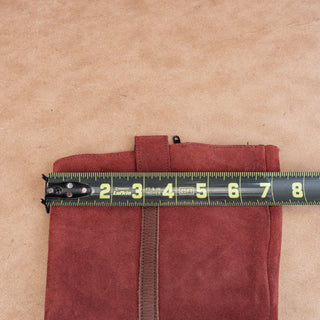 Jeffrey Campbell Ibiza Riding Boots Burgundy Suede Vintage Y2K Womens Sz 10.5
