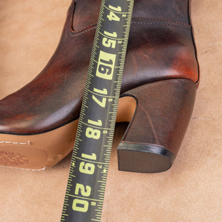 Vince Camuto Women Cristen Burnished Brown Leather Western Cowboy Knee Boots 6