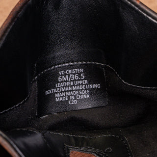 Vince Camuto Women Cristen Burnished Brown Leather Western Cowboy Knee Boots 6