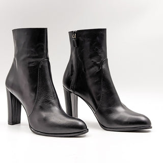 Stuart Weitzman Women Highland Narrow Black Leather Office Dressy Boots Sz 10.5AA