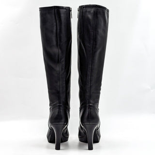 Aquatalia Women Rayleen Black Leather Office Dressy Tall Knee Boots size 6