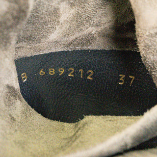 Saint Laurent Niki 85mm Green Suede Logo Heel Ankle Fold Boots 6.5US EUR37