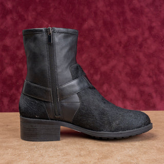 Lori Goldstein Women Wilda Black Faux Leather Harness Moto Ankle Boots sz 9.5