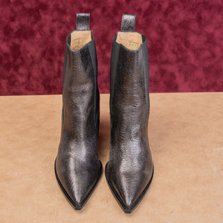 AllSaints Women Ria Crinkle Modern Western Gunmetal Grey Heel Ankle Boots sz 11