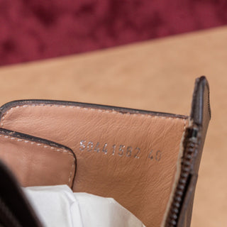 Hugo Boss Women Brown Leather Zip Strap Dress Office Ankle Boots sz 9.5US EUR40