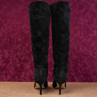 Veronica Beard Women Lisa Black Suede Wide Calf Dress Office Knee size 10