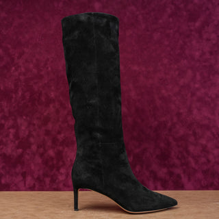 Veronica Beard Women Lisa Black Suede Wide Calf Dress Office Knee size 10