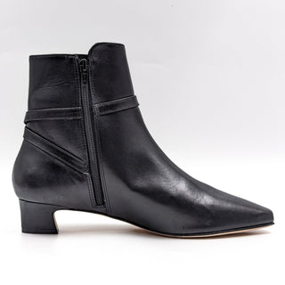Bernardo Women Houston Black Leather Dressy Office Buckle Boots size 9.5