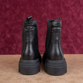 Marc Fisher Women Meron Chunky Black Leather Chelsea Platform Boots sz 8.5