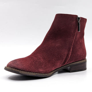 Karl Lagerfeld Paris Women Sixte Burgundy Suede Tassel Ankle Boots size 6