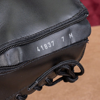 La Canadienne Women Cara Black Leather Waterproof Festival Lace Combat Boots 7