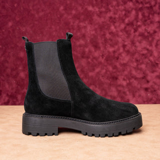Sam Edelman Women Laguna Black Comfortable Chelsea Suede Boots size 10.5