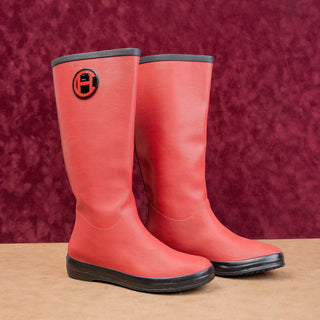 Cole Haan Women Vintage Y2K Wellies Festival Party Red Rubber Rain Boots sz 9