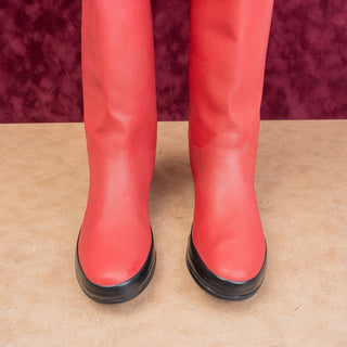 Cole Haan Women Vintage Y2K Wellies Festival Party Red Rubber Rain Boots sz 9
