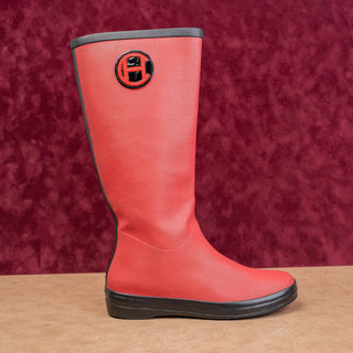 Cole Haan Women Vintage Y2K Wellies Festival Party Red Rubber Rain Boots sz 9