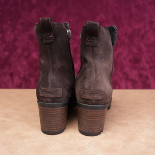 Sorel Women Cate Brown Leather Waterproof Zip Heel Zip Lug Ankle Boots sz 9