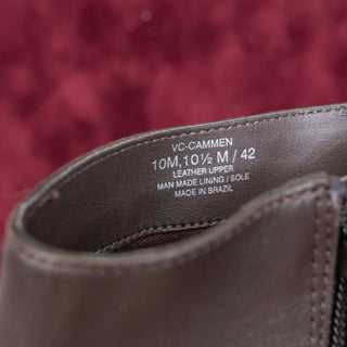 Vince Camuto Women Cammen Brown Leather Zip Fashion Pointy Toe Boots sz 10