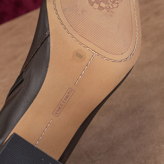 Vince Camuto Women Cammen Brown Leather Zip Fashion Pointy Toe Boots sz 10