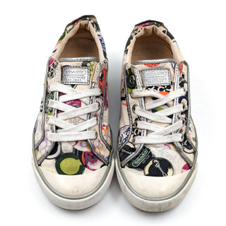 Coach Women Battern CC Logo Multi print lace up Sneakers size 6