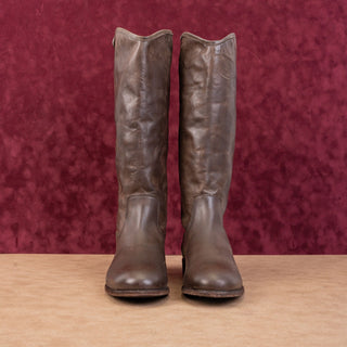 Frye Wmn Melissa Button Dark Brown Leather Equestrian Riding Knee Boots sz 8