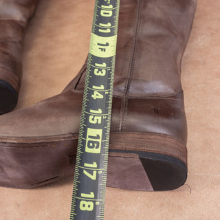 Frye Wmn Melissa Button Dark Brown Leather Equestrian Riding Knee Boots sz 8