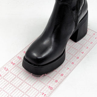 Vagabond Wmn Brooke Retro Chunky Style Square toe Black Leather Boots 7US EUR 37