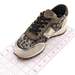 Geox Respira Women Tabelya Olive Beige Camo Leather Sneakers size 7US EUR37