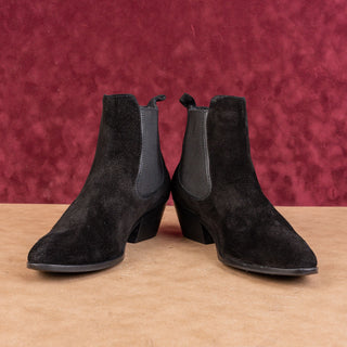 Thursday Boot Women Duchess Distressed Black Suede Western Chelsea Boots sz 9.5