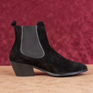 Thursday Boot Women Duchess Distressed Black Suede Western Chelsea Boots sz 9.5