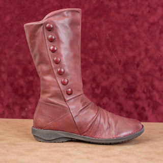 Miz Mooz Women Petrillo Victorian Zip Round Burgundy Leather Boots sz 8.5US EUR39