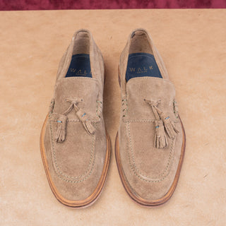 Walk London Men Fashion Beige Suede Dress Tassel Loafers Shoes sz 8