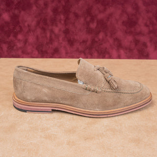 Walk London Men Fashion Beige Suede Dress Tassel Loafers Shoes sz 8