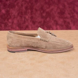 Walk London Men Fashion Beige Suede Dress Tassel Loafers Shoes sz 8