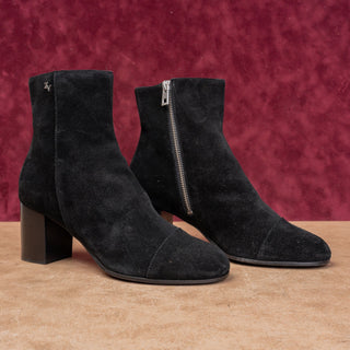 Zadig & Voltaire Women Black Suede Zip Logo Fashion Night Party Boots 9US EUR39