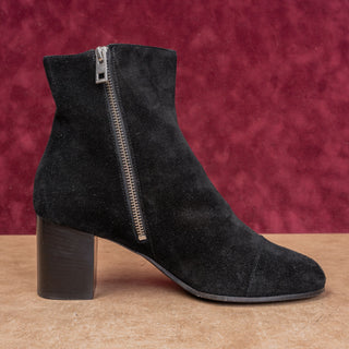 Zadig & Voltaire Women Black Suede Zip Logo Fashion Night Party Boots 9US EUR39