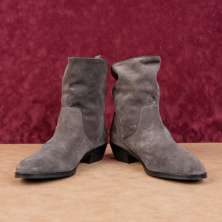 Via Spiga Women Grey Suede Vintage Retro 90s Western Boho Ankle Boots 9US EUR40
