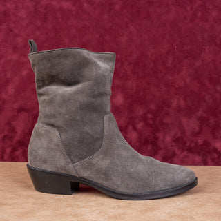 Via Spiga Women Grey Suede Vintage Retro 90s Western Boho Ankle Boots 9US EUR40