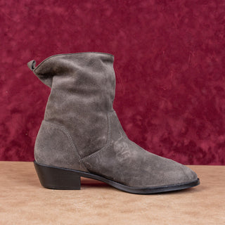 Via Spiga Women Grey Suede Vintage Retro 90s Western Boho Ankle Boots 9US EUR40