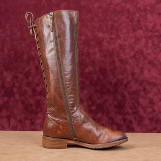 Sofft Women Sharnell II Brown Leather Back Lace-up Rust Riding Knee Boots 9.5