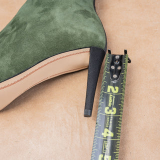 Karl Lagerfeld Paris Wmn Mar Green Black Suede Fashion Pointy Boots 7US EUR37.5